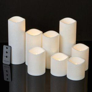 Flameless Candles  8-piece Glitter Set with Gift Boxes NEW